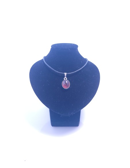 Pendentif cerclé argent en Hessonite 3g - Encens.fr