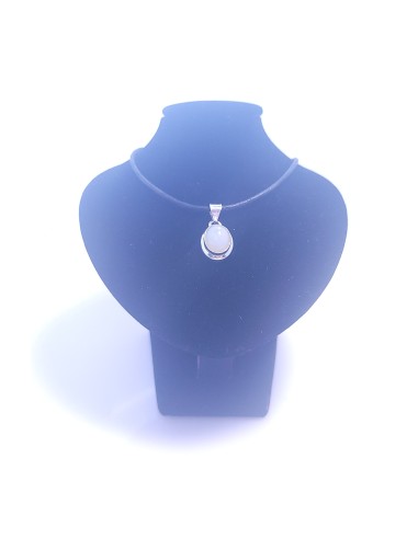 Pendentif cerclé argent en Pierre de Lune Rainbow 2g - Encens.fr