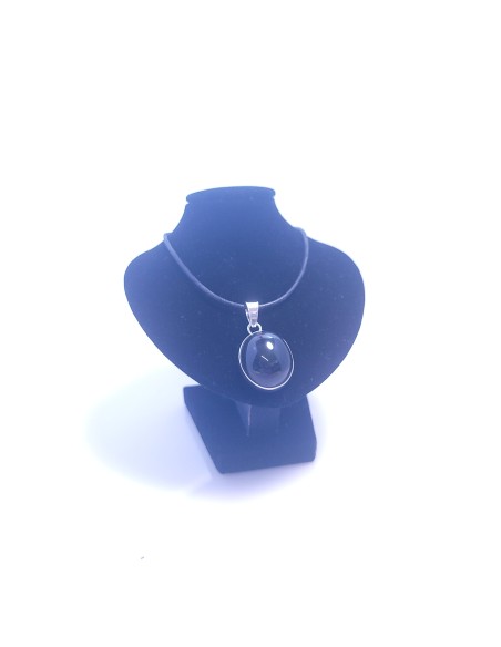Pendentif cerclé argent en Obsidienne oeil céleste 10g - Encens.fr