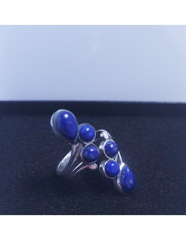 Bague autoréglable grappe en Lapis lazuli