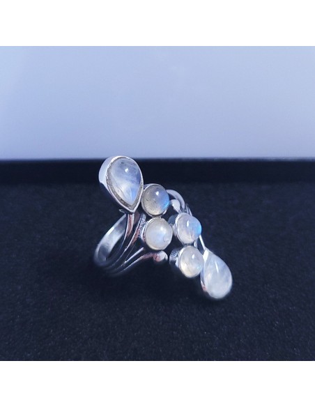 Bague autoréglable en Pierre de lune - Encens.fr