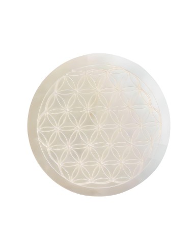 Disque en Sélénite Fleur de vie - Encens.fr