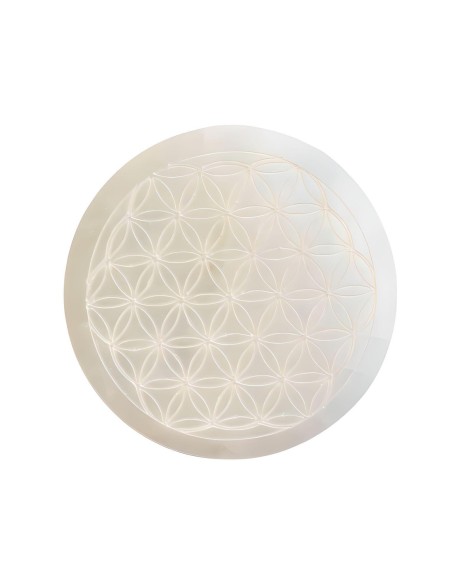Disque en Sélénite Fleur de vie - Encens.fr
