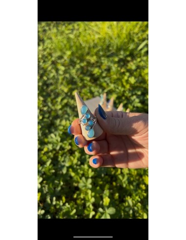 Bague autoréglable en Aigue marine - Encens.fr