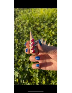 Bague autoréglable grappe en Aigue marine