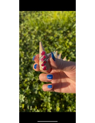 Bague autoréglable grappe en Aigue marine
