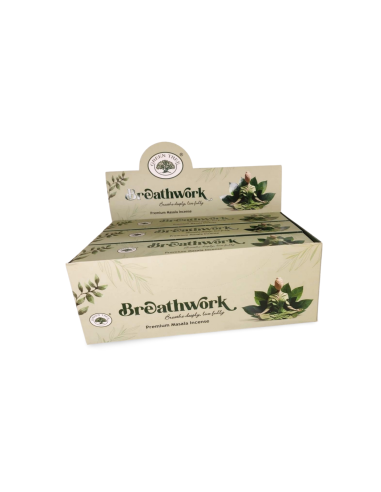 Boîte de 12 étuis d’encens Green Tree Breathwork – Respiration profonde et apaisement