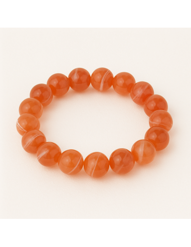 Bracelet 8 mm en agate carnéolée - Encens.fr