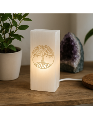 Lampe en sélénite - Encens.fr - Boutique ésotérique en ligne