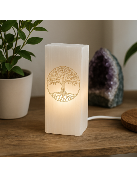 Lampe en sélénite - Encens.fr - Boutique ésotérique en ligne