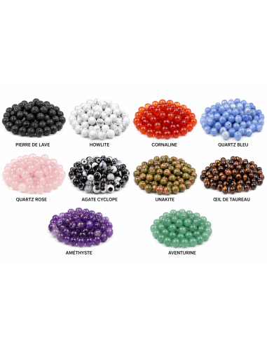 Bracelet Énergétique Personnalisable – 3 Pierres au Choix (Perles 6 mm)