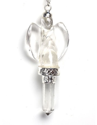 Photo de Pendule ange avec pointe  cristal de roche - Encens.fr - Boutique ésotérique en ligne - vente de Pendule ange avec poin