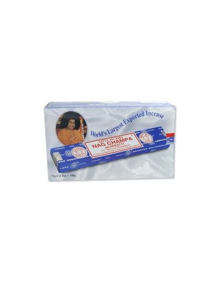 Photo de Boite d'encens 12 étuis de 15 grammes SATYA NAG CHAMPA - Encens.fr - Boutique ésotérique en ligne - vente de Boite d'en