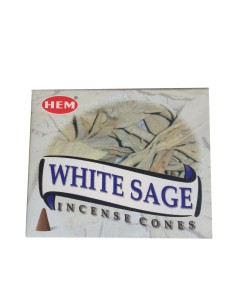 Photo de Encens HEM sauge blanche en cône - Encens.fr - Boutique ésotérique en ligne - vente de Encens HEM sauge blanche en cône