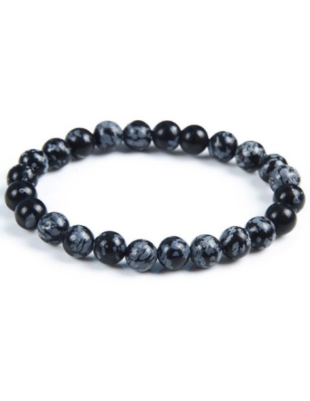 Photo de Bracelet 6 mm en obsidienne neige - Encens.fr - Boutique ésotérique en ligne - vente de Bracelet 6 mm en obsidienne nei