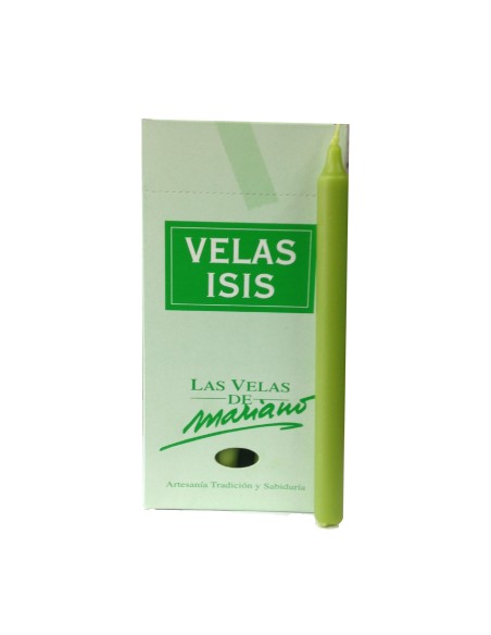 Photo de Boîte de 18 bougiesVelas Isis I vert clair - Encens.fr - Boutique ésotérique en ligne - vente de Boîte de 18 bougiesVel