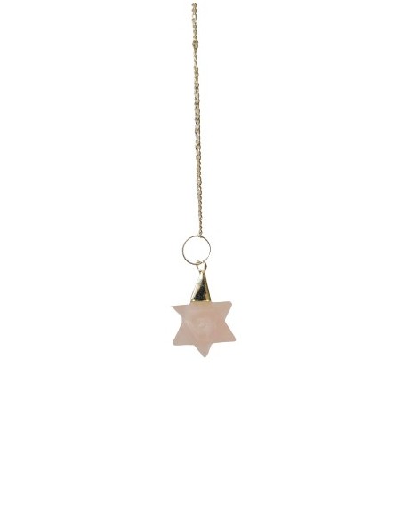 Photo de Pendule merkaba en quartz rose - Encens.fr - Boutique ésotérique en ligne - vente de Pendule merkaba en quartz rose