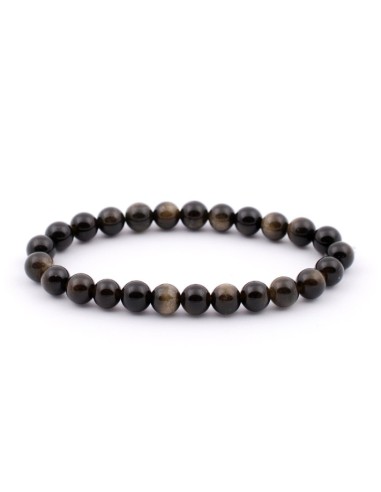 Bracelet 6 mm en obsidienne dorée - Encens.fr
