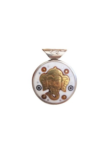 Photo de Amulette double en émail Ganesh - Encens.fr - Boutique ésotérique en ligne - vente de Amulette double en émail Ganesh