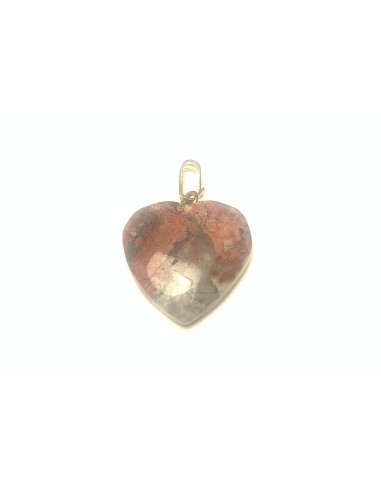 Pendentif coeur en Jaspe léopard  - Encens.fr | Minéraux