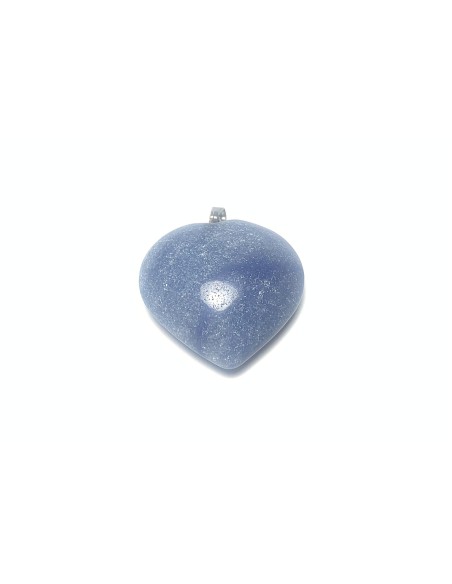 Pendentif coeur en Quartz bleu - Encens.fr | Minéraux
