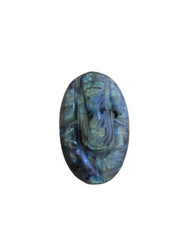 Palet gravé Ganesh en Labradorite - Minéraux | Encens.fr