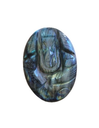 Palet gravé Ganesh XL en Labradorite - Minéraux | Encens.fr
