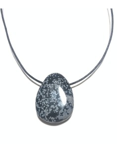 Pendentif percé XL en Obsidienne neige - Minéraux | Encens.fr