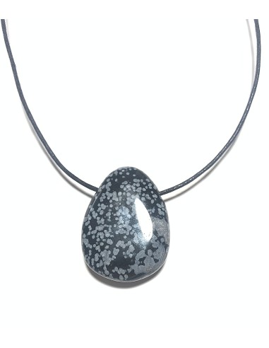 Pendentif percé XL en Obsidienne neige - Minéraux | Encens.fr