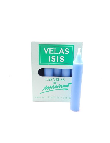 Boîte de bougies Velas Isis III Bleu clair - Encens.fr | Bougies