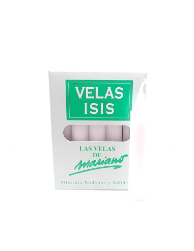 Bougies Velas Isis III blanches - Encens.fr